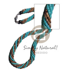 6 rows twisted coco necklace  2 3mm coco heishe  3 natural tig