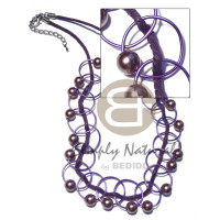 purple matte wax cord with soft purple wire a and pearl beads acce