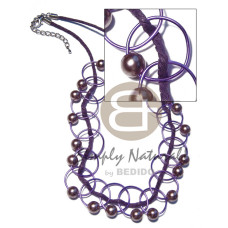 purple matte wax cord with soft purple wire a and pearl beads acce
