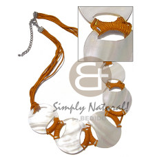 5 pcs round kabibe shell 35mm 40mm 45mm in 6 layers orange wax