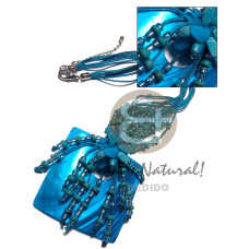 60mm square kabibe shell pendant in six rows matching wax cord 