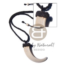 imitation wild boar fang in macrame wax cord
