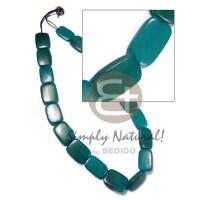 rectangular natural wood in aquamarine  18in