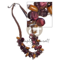 flat macrame wax cord with dangling buri seed tubes, 10mm round la