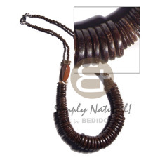 nat brown coco pklt  2 3mm 7 8mm 10mm 15mm with wood beads accent