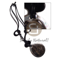 60mm teardrop blacklip pendant with skin in double wax cord with bla