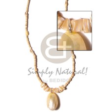 2 3mm coco heishe natural with gold mouth