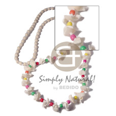 4 5mm coco pklt white bleached with white rose shells and multicol
