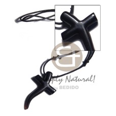 black carabao 45mm cross in black wax adjustable wax cord