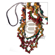 3 graduated rows 2 3mm coco heishe in maroon golden yellowithred o