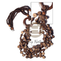 5 layers 7 8mm coco natural brown in graduated rows in 2 coco tiger