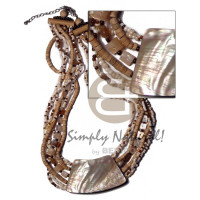 7 rows 2 3mm coco pklt nat heishe glass beads brownlip floating 