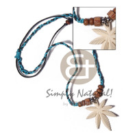 cannabis shape 35mm carabao white bone in 2 rows braided adjusta