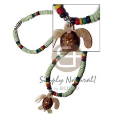 4 5mm white clam in light green with rasta coco pklt beads combination a