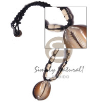 kaput shell pendant in black macrame