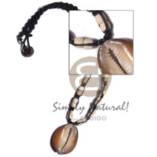 kaput shell pendant in black macrame
