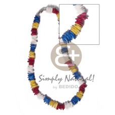 multicolored white rose  puka shells  barrel lock  18in