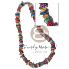 multicolored white rose  puka shells  barrel lock  18in