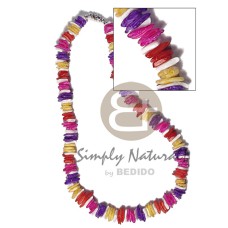 multicolored white rose  puka shells  barrel lock  18in