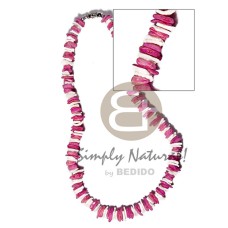multicolored white rose  puka shells  barrel lock  18in