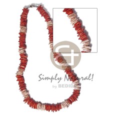 multicolored white rose  puka shells  barrel lock  18in