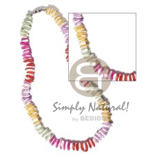 multicolored white rose  puka shells  barrel lock  18in