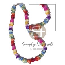 multicolored white rose  puka shells  barrel lock  18in