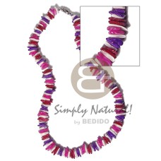 multicolored white rose  puka shells  barrel lock  18in