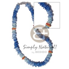 multicolored white rose  puka shells  barrel lock  18in