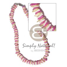 multicolored white rose  puka shells  barrel lock  18in
