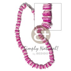 multicolored white rose  puka shells  barrel lock  18in