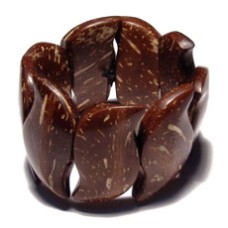 h=40mm laminated elastic natural brown coco bangle