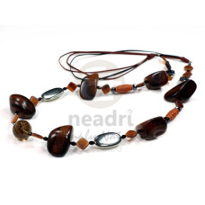 chunky sliced camagong tiger ebony hardwood with accents in soutache cords  36in
