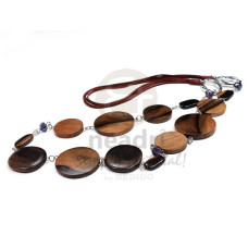looped camagong tiger ebony hardwood flat round disc with accents in soutache cords  36in