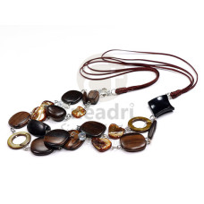 looped camagong tiger ebony hardwood with laminated shells and accents in soutache cords  34in 36in