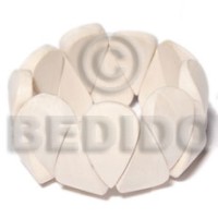 35mmx20mm teardrop buffed natural white wood elastic