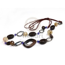 camagong tiger ebony hardwood with glass crystals accents in soutache cords  36in