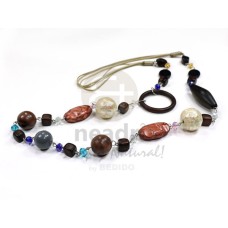 camagong tiger ebony hardwood with accents in soutache cords  36in