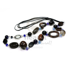 looped camagong tiger ebony hardwood with accents in soutache cords  36in