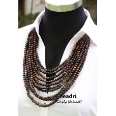 10 graduated layers 5mm camagong tiger ebony hardwood round beads with t lock  24in