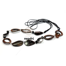 twisted camagong tiger ebony hardwood with accents in soutache cords  36in