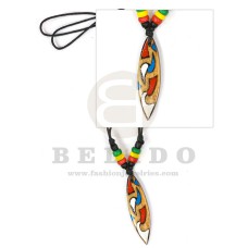 wooden surfboard rasta in adjustable wax cord / surfer