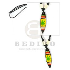 wooden surfboard rasta in adjustable wax cord / surfer