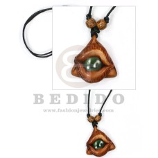 tribal clay pendant  in adjustable wax cord / surfer