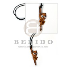 tribal clay pendant  in adjustable wax cord / surfer