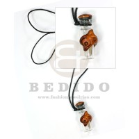 tribal clay pendant  in adjustable wax cord / surfer