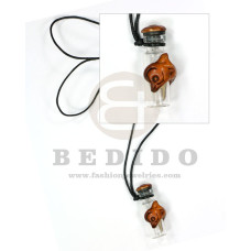 tribal clay pendant  in adjustable wax cord / surfer