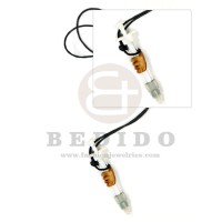 tribal clay pendant  in adjustable wax cord / surfer