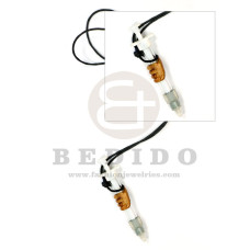 tribal clay pendant  in adjustable wax cord / surfer