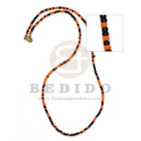 orange black alternates 2-3mm acrylic beads 23 inches length reading glasses necklace